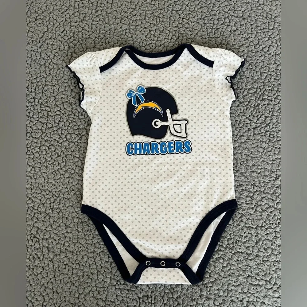 Like New NFL Los Angeles Chargers Baby Toddler Onesie 18M Football Shower Gift